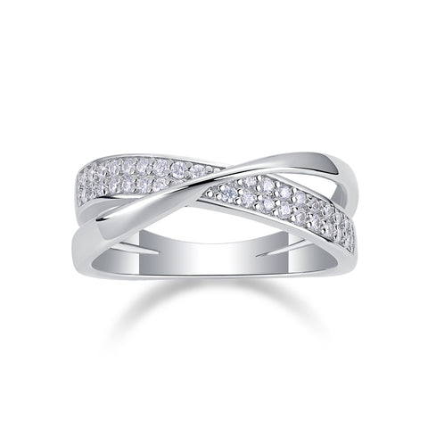 Wrap Around The Diamond Ring Luxury Fashion Set Moissanite Silver Ring