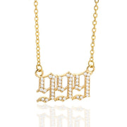 Minimalist Micro Zirconia Numeral Angel Pendant Necklace