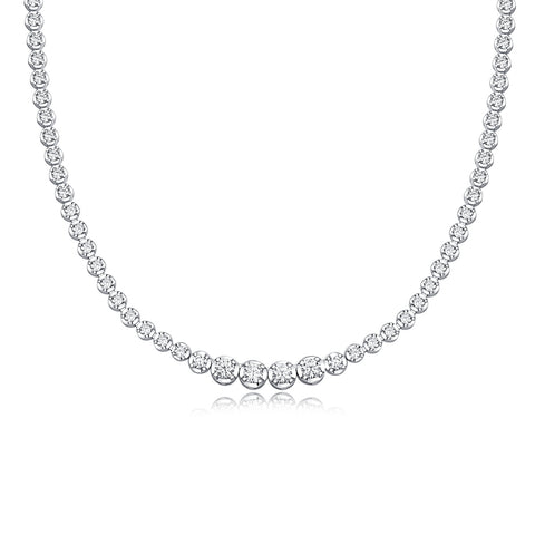 In The Name Of Light Luxurious Fashion Diamond Pendant Necklace Set With Mosan Diamond Silver Ornaments