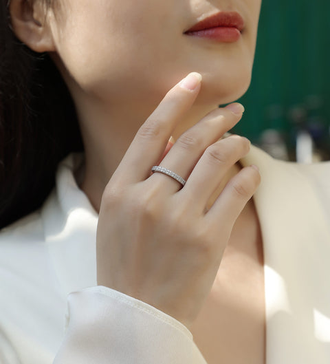 For Love - A Fashionable And Luxurious Jewelry Accessory Set With Moissanite S925 Sterling Silver And Platinum-plated Diamond