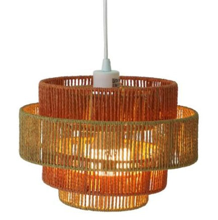 Dorset Pendant Lamp - White And Natural Terracotta
