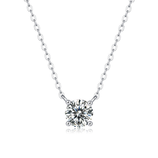 My Heart Will Last Forever - Affordable Diamond Jewelry Necklace Pendant Set With 1-carat And 2-carat Moissan Diamonds, S925 Sterling Silver And Platinum Plating. Fashionable And Trendy Jewelry