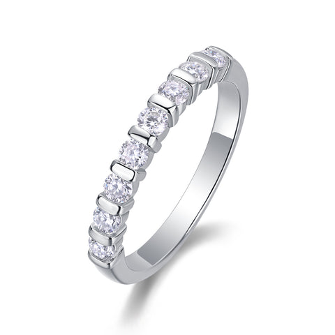 Luxury Fashion Diamond Ring, Moissanite Silver Ring