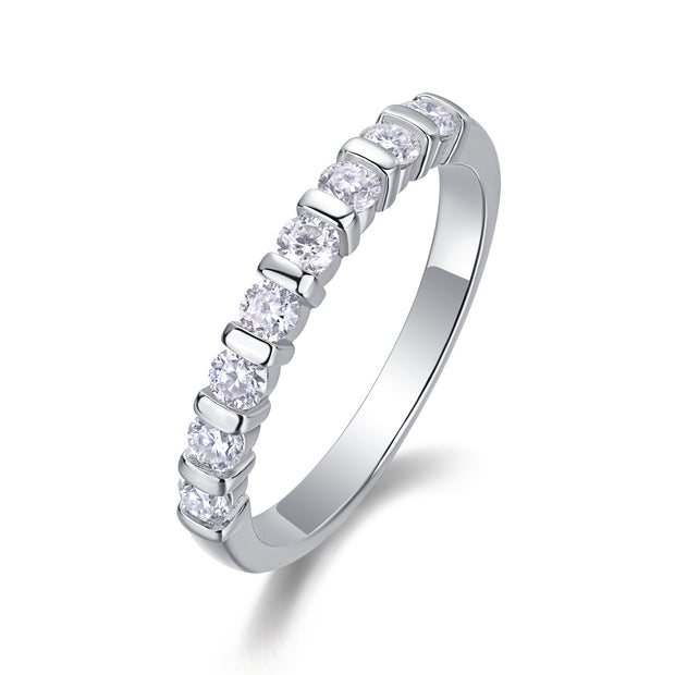 Luxury Fashion Diamond Ring, Moissanite Silver Ring