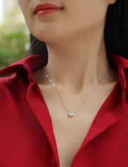 My Heart Will Last Forever - Affordable Diamond Jewelry Necklace Pendant Set With 1-carat And 2-carat Moissan Diamonds, S925 Sterling Silver And Platinum Plating. Fashionable And Trendy Jewelry