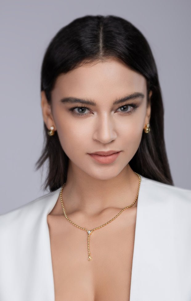 Time Interlaced - A Trendy Diamond Jewelry Necklace Pendant Set