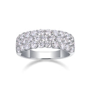 Multi-row Diamond Ring Luxury Fashion Set Moissanite Silver Ring