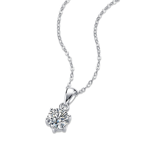 Breeze Dance - Affordable Diamond Jewelry Necklace Pendant Set With 1-carat, 2-carat And 3-carat Moissan Diamonds, S925 Sterling Silver And Platinum-plated. Fashionable And Trendy Jewelry.