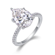 Light And Shadow - A Fashionable Diamond Jewelry Piece Set With Moissanite S925 Sterling Silver And Platinum Diamond Ring