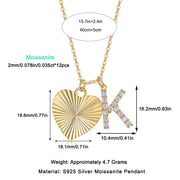 Heart Of Hearts Luxurious Fashion Diamond Pendant Necklace Set With Mosan Diamond Silver Ornaments