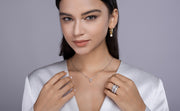 Vanilla - A Fashionable And Luxurious Jewelry Piece Set With 3-carat Moissanite S925 Sterling Silver And Platinum-plated Diamond