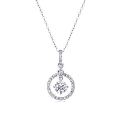 Love Ring - A Fashionable And Luxurious Diamond Jewelry Pendant Set With 1-carat Moissan Diamond S925 Sterling Silver And Platinum Plating