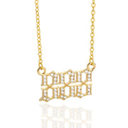 Minimalist Micro Zirconia Numeral Angel Pendant Necklace