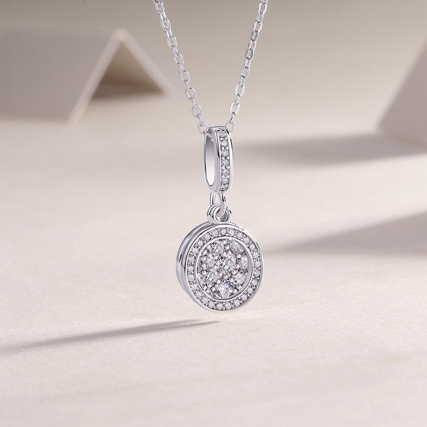 Double Ring Combination - A Fashionable And Luxurious Diamond Jewelry Piece Set With Moissanite S925 Sterling Silver And Platinum-plated Pendant