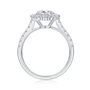 Luxury Fashion Large Diamond Wedding Ring With Moissanite Silver Ring