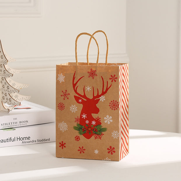 Christmas Gift Portable Kraft Paper Gift Bag