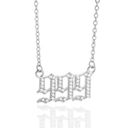 Minimalist Micro Zirconia Numeral Angel Pendant Necklace