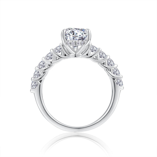 Moonlight Water Drop - A Fashionable Diamond Jewelry Piece Set With Moissanite S925 Sterling Silver And Platinum Diamond Ring