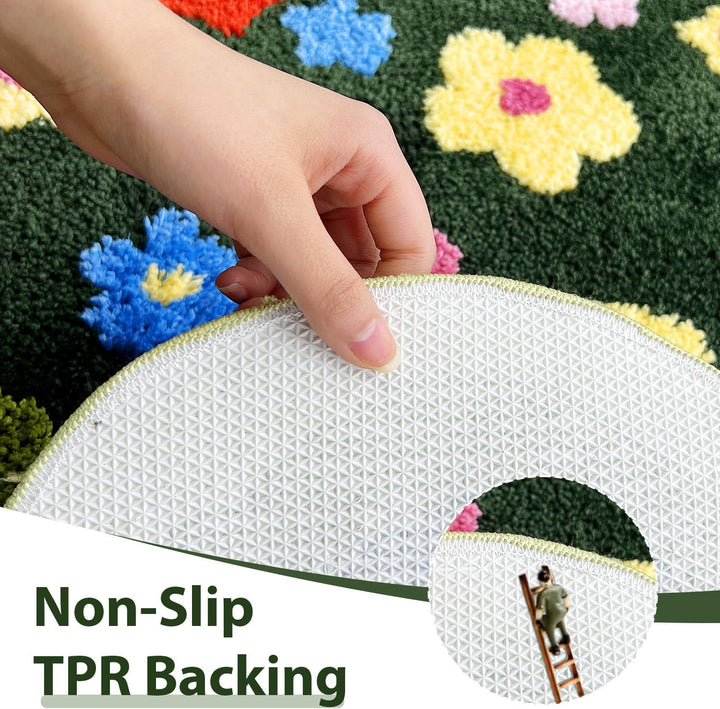 3d Moss Rug Washable Rainbow Rug For Girl Nursery, Small Rug 2X 5 FT Colorful Area Rugs For Kids Bedroom, Non-Slip Soft Polka Dot Carpet Kids Rugs For Classroom Playroom Tent Castle