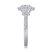 Luxury Fashion Large Diamond Wedding Ring With Moissanite Silver Ring