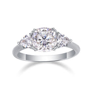 Luxury Fashion Large Diamond Wedding Ring With Moissanite Silver Ring