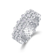 Multi-row Diamond Ring Luxury Fashion Set Moissanite Silver Ring